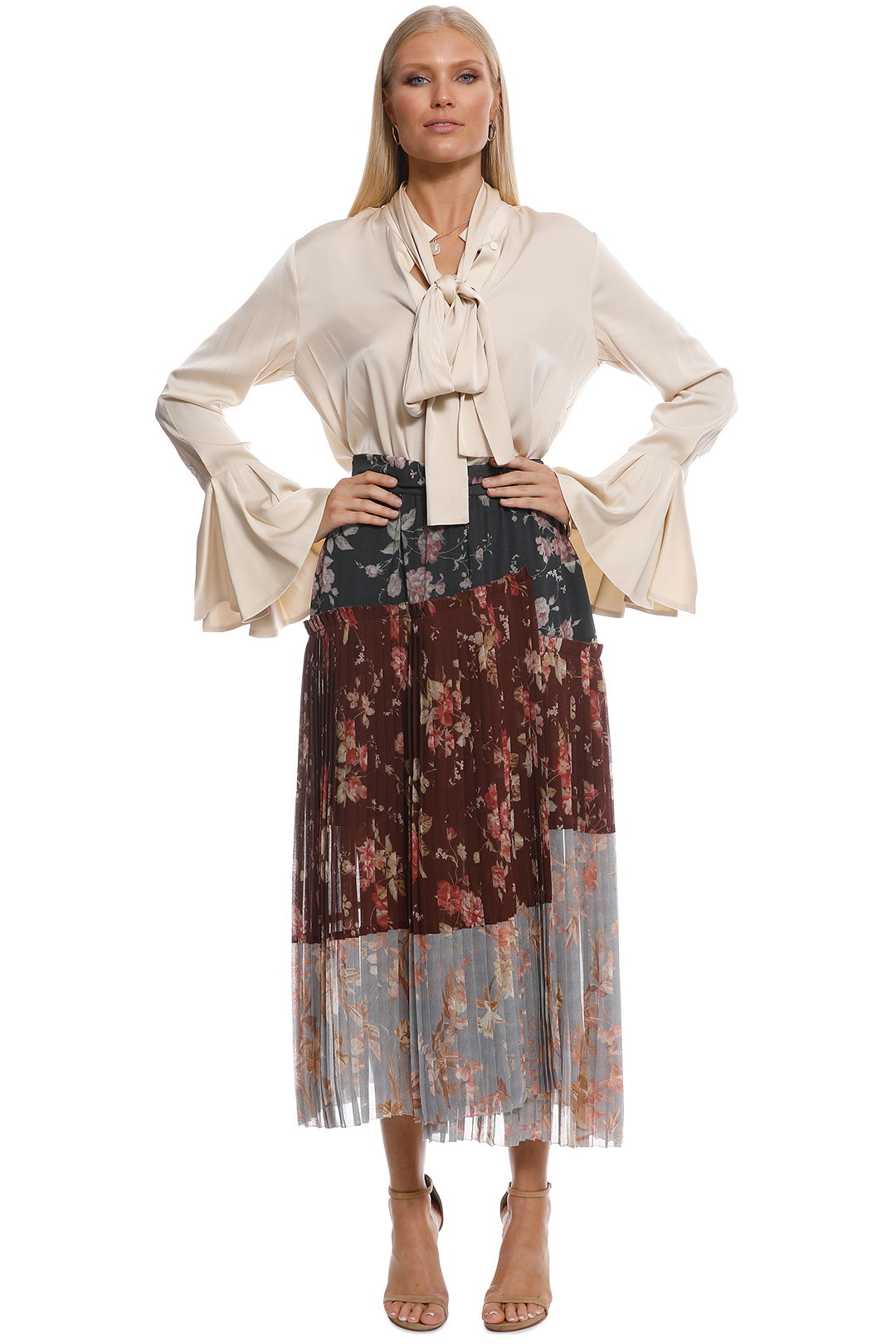 Ellery - Nouveau Pussybow Blouse - Cream - Front
