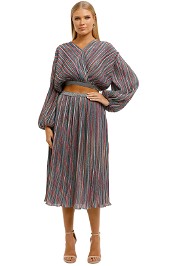 Elliatt-Fleur-Top-and-Skirt-Set-Multi-Stripe-Front