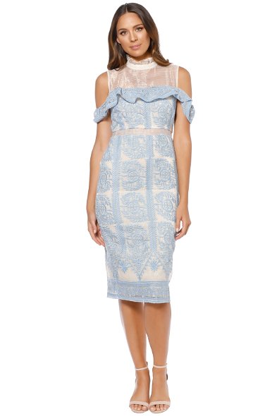 chinese dress ladies Valencia Lace Gown in Blue