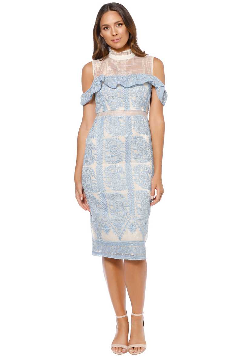 knee length dresses for ladies Valencia Lace Gown in Blue main image 0