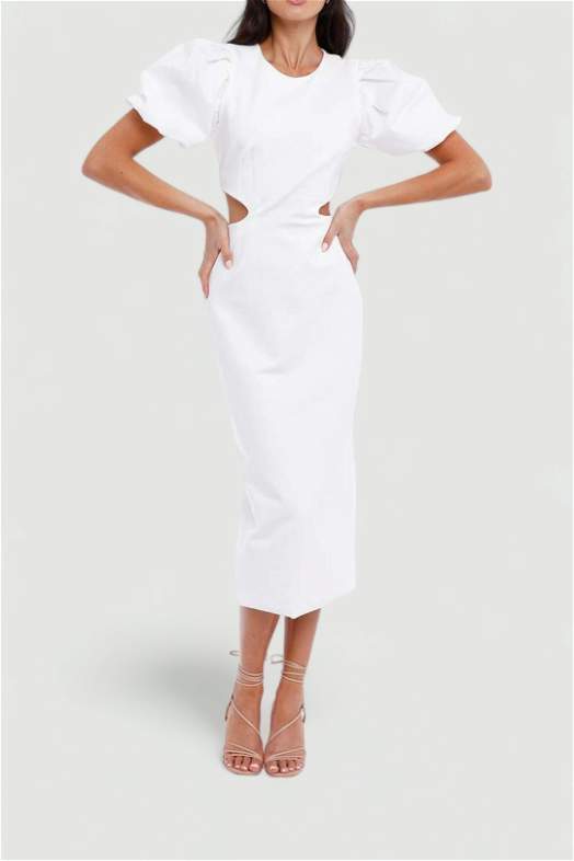 knee length dresses for ladies Charlotte Midi Dress - White