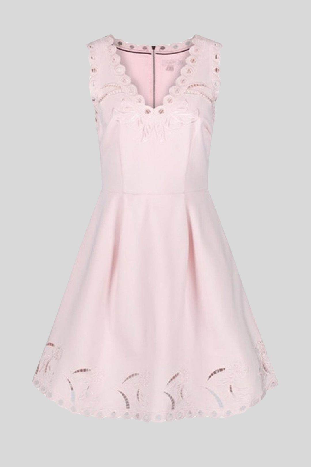 Buy Emalise Pink V neck Embroidered Skater Dress Ted Baker