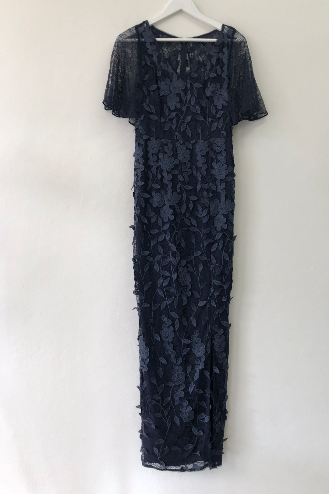 Buy Embroidered Navy Lace Gown Adrianna Papell GlamCorner