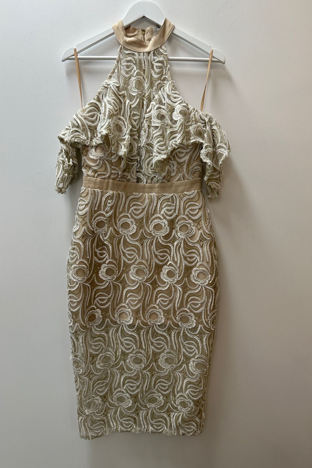 Runaway The Label Embroidered Ruffle Midi Dress