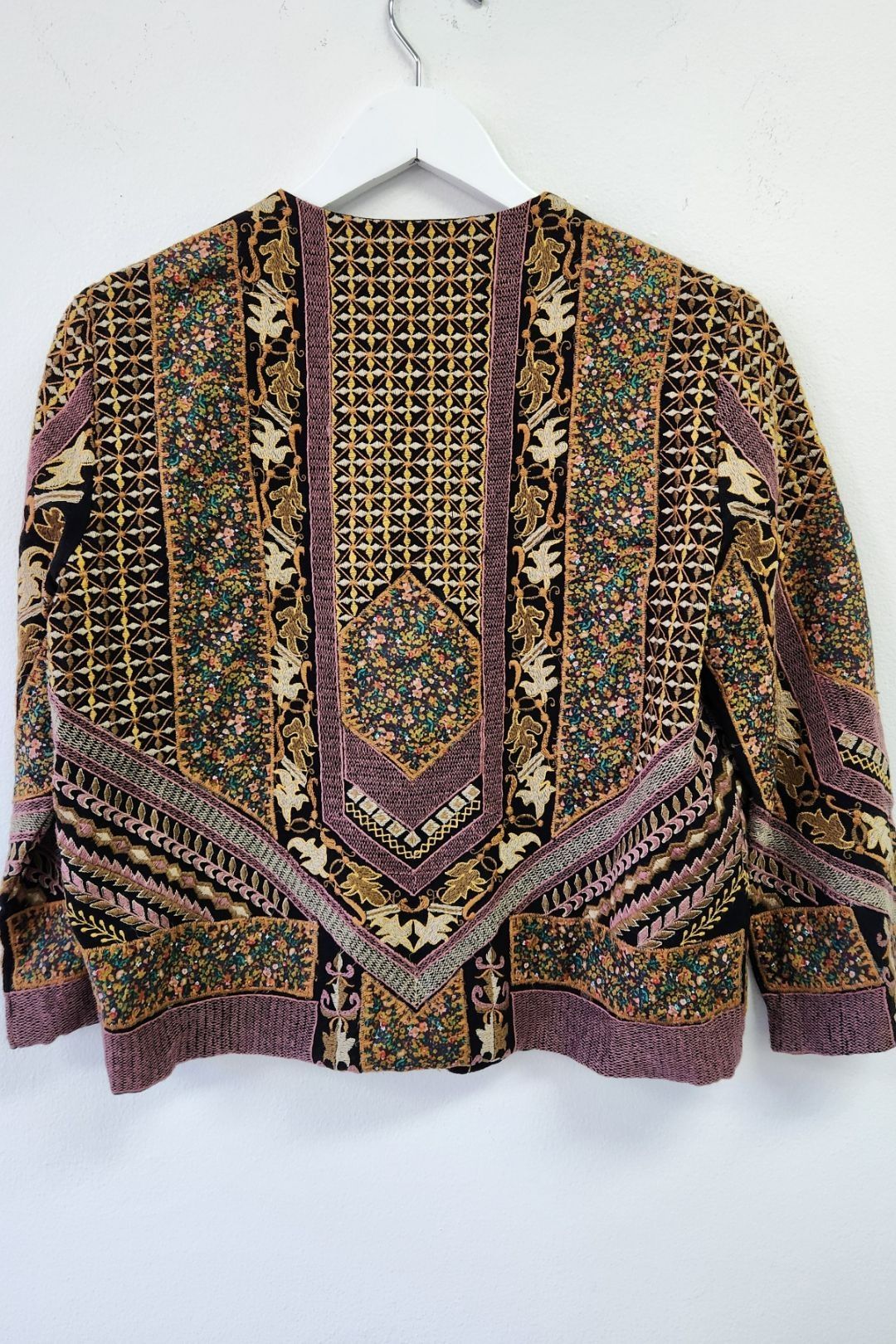 Multi Embroidered Round Neckline Jacket