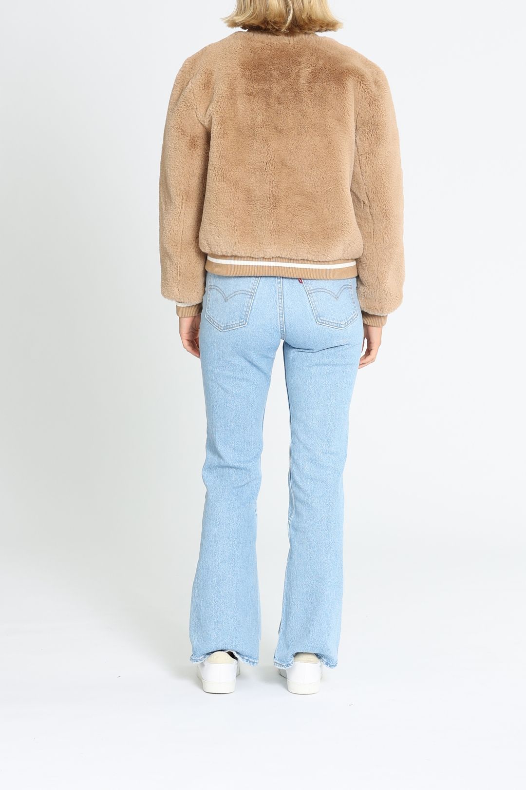 Ena pelly minimalist faux fur jacket oatmeal deals