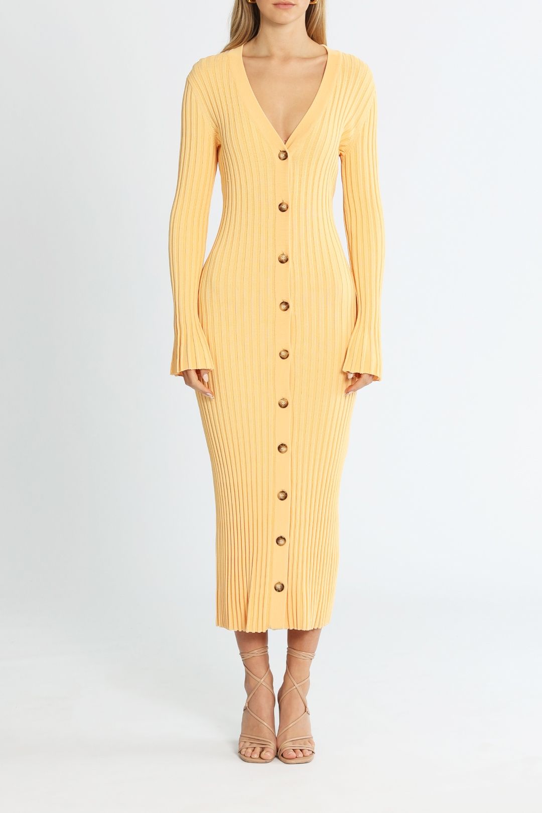 Yellow Knit Long Sleeve Dress  Long sleeve dress, Yellow knit, Long sleeve  knit dress