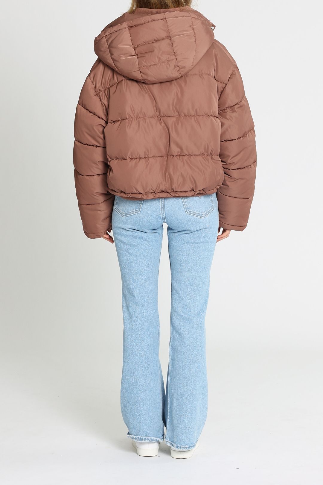 Ena Pelly Isla Cropped Puffer Jacket Coco Hooded