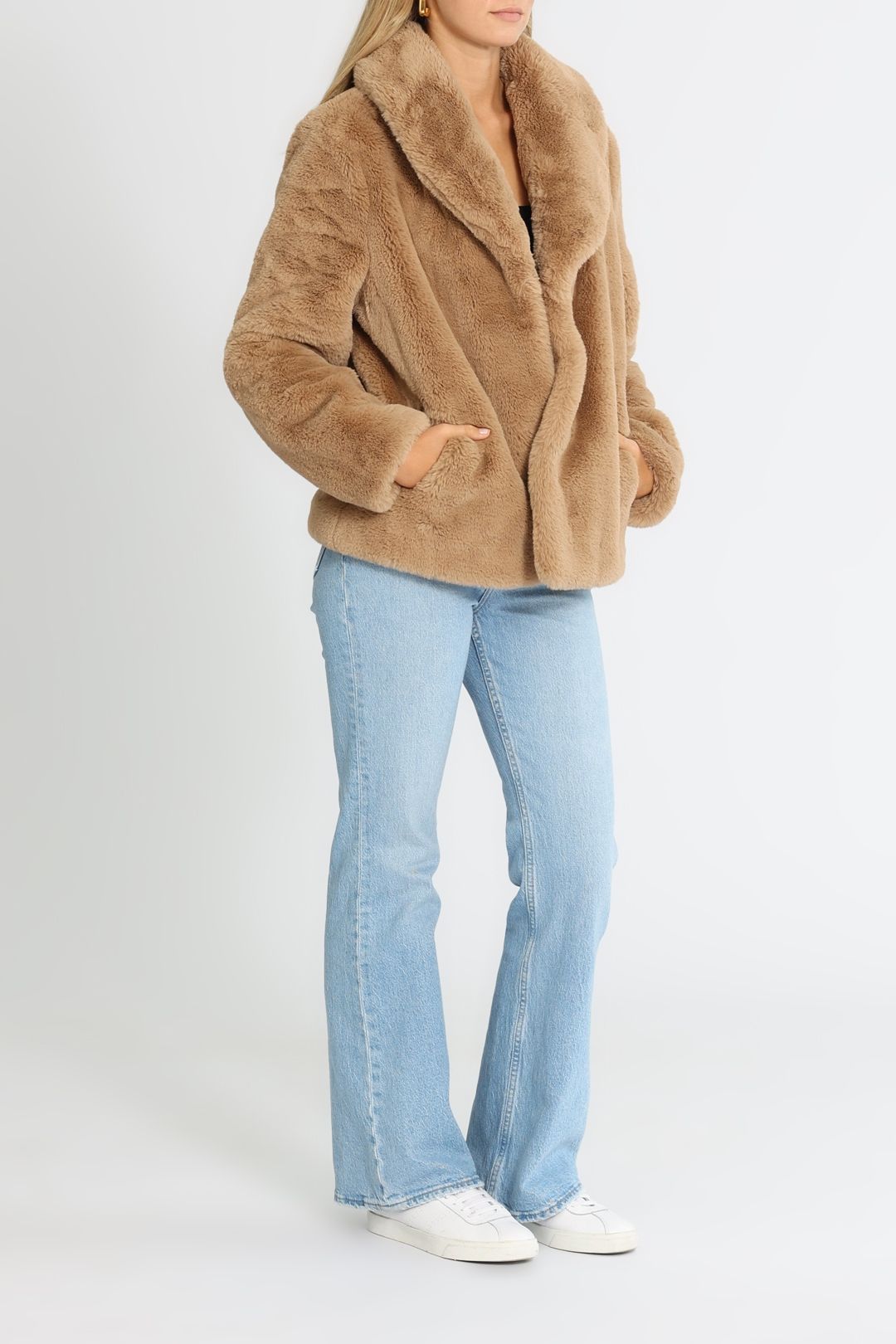 Hire Marni Faux Fur Jacket in Almond Ena Pelly GlamCorner