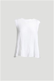 Cotton Knit Tank in White