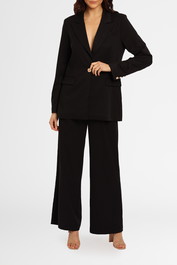 Esmae Canvas Blazer and Pant Set Black