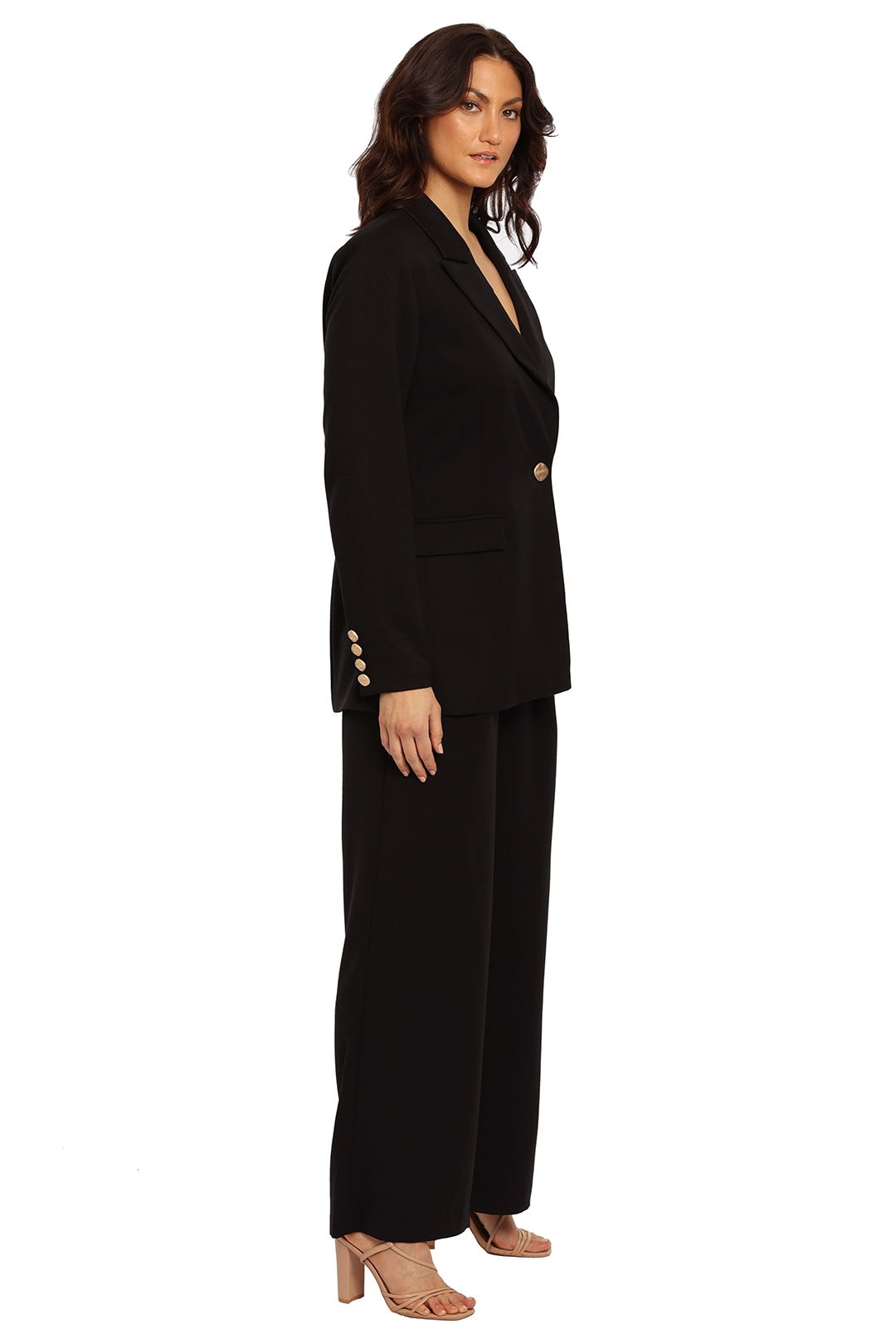Esmaeé Canvas Blazer and Pant Set Black
