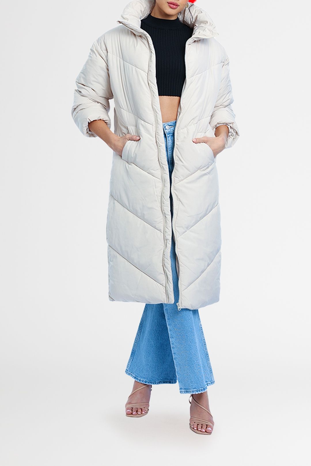 Esmaeé Fallon Longline Coat Biscuit