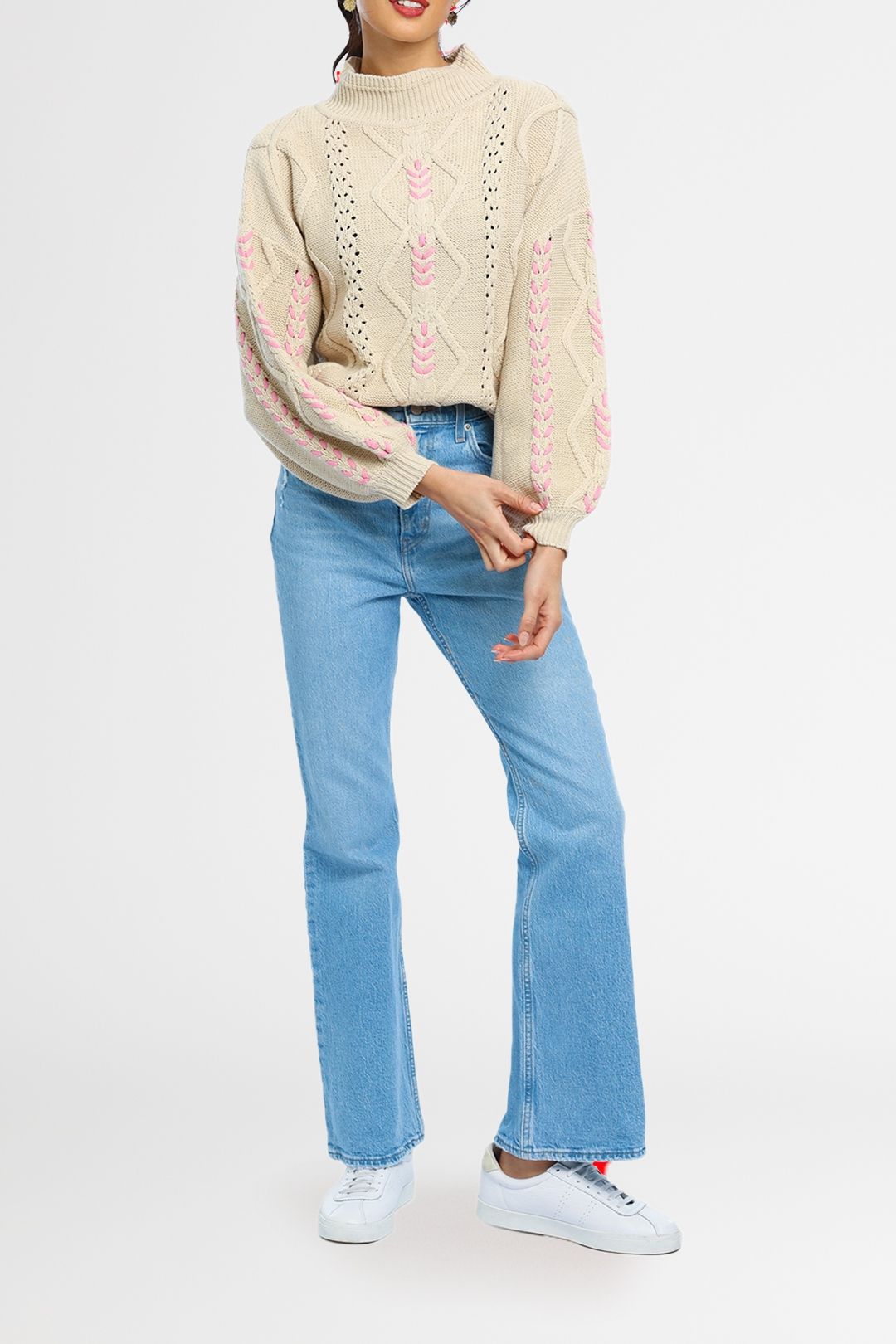 Esmaeé Zowie Sweater Ecru knit