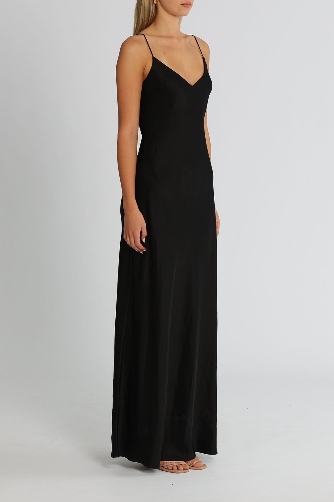 Esse Bias Maxi Slip Dress V Neckline