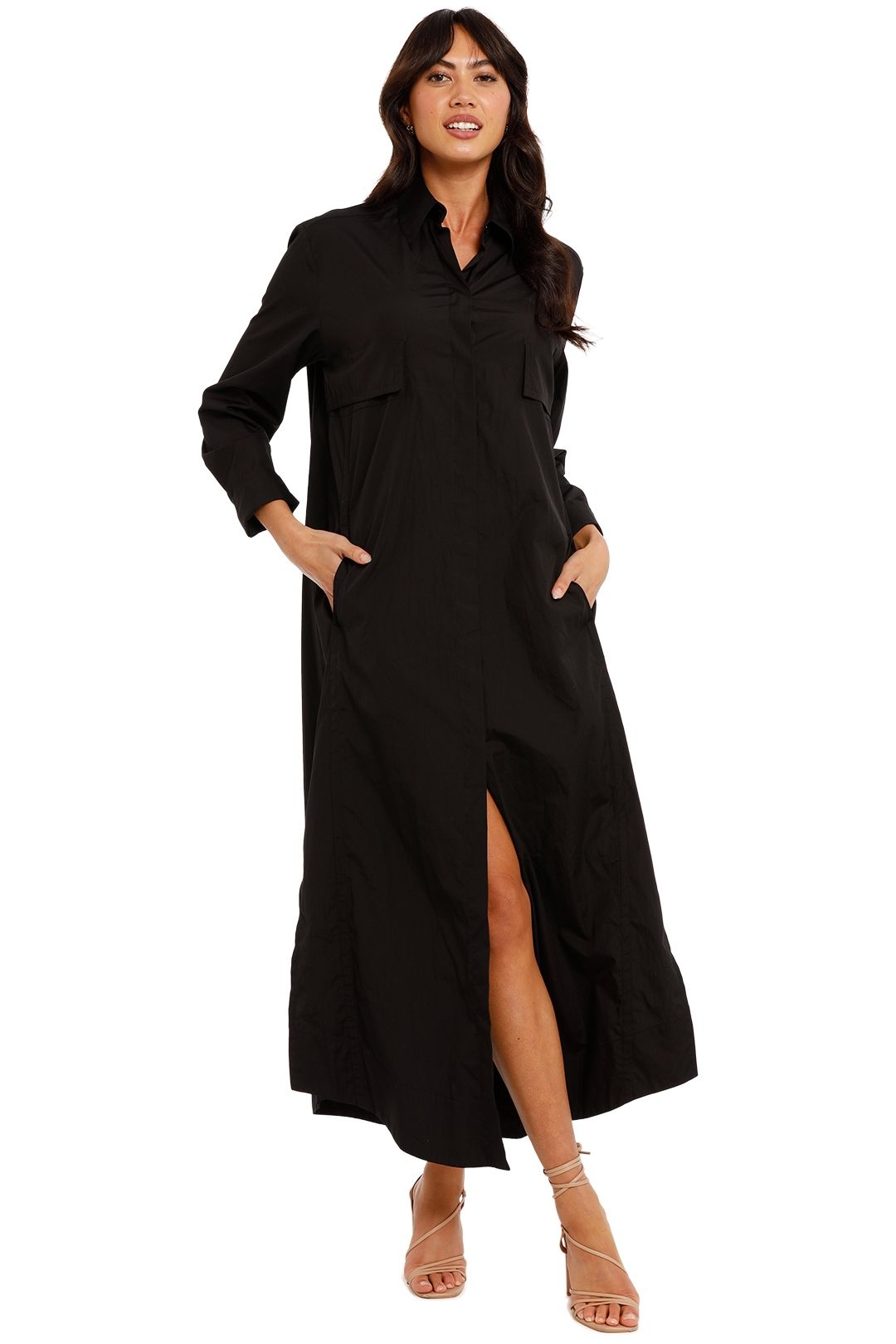 Esse Layered Shirt Dress Collared Neckline