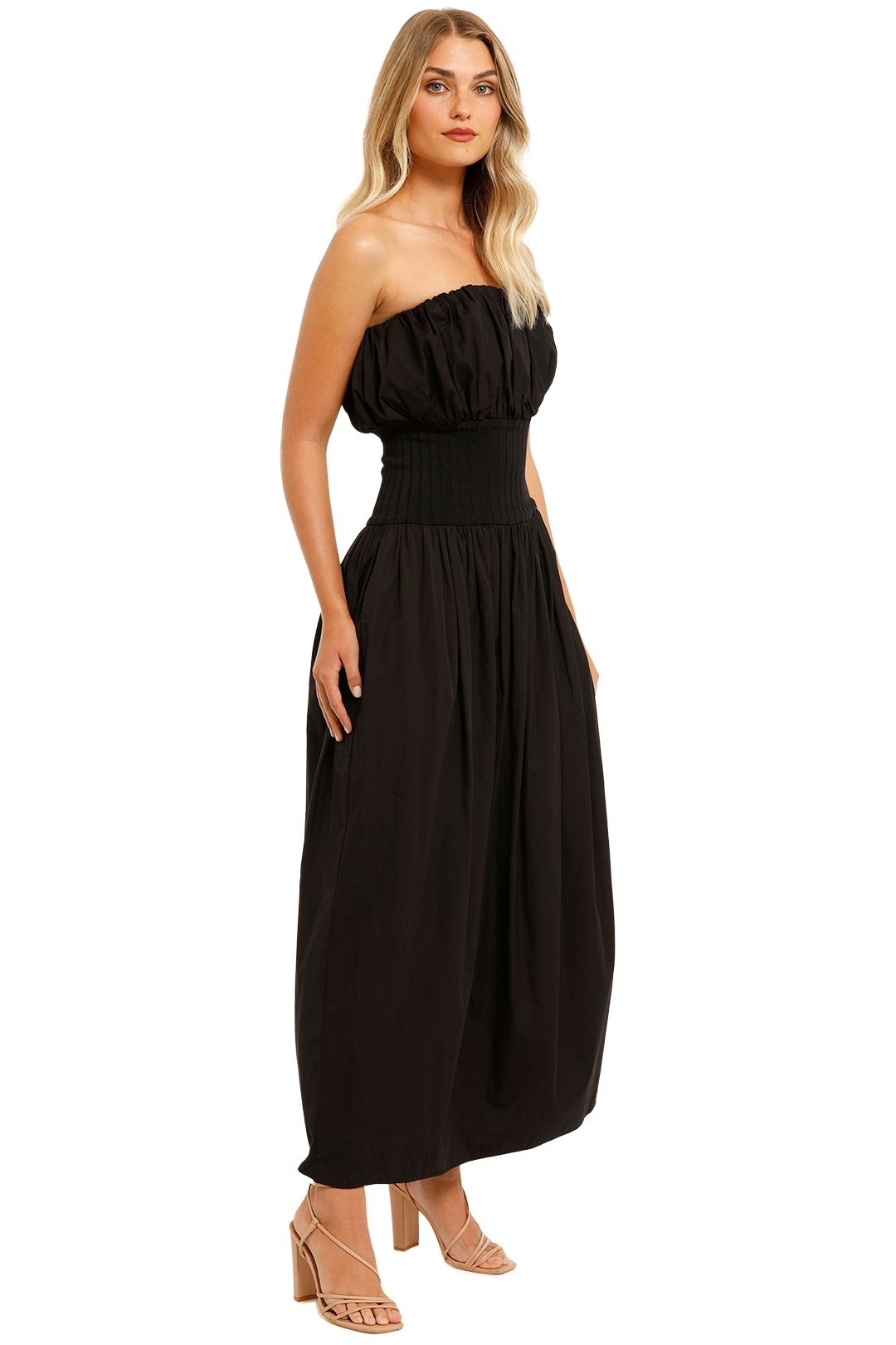 COTTON RIB SLEEVELESS LONG DRESS