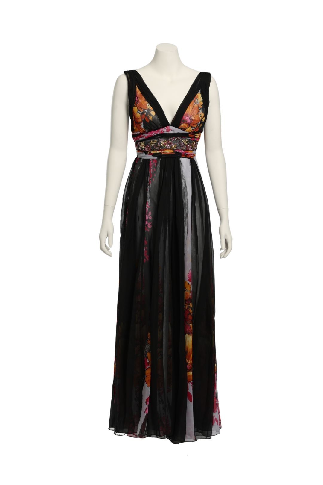 Evenings by Allure - Floral Chiffon Maxi Dress