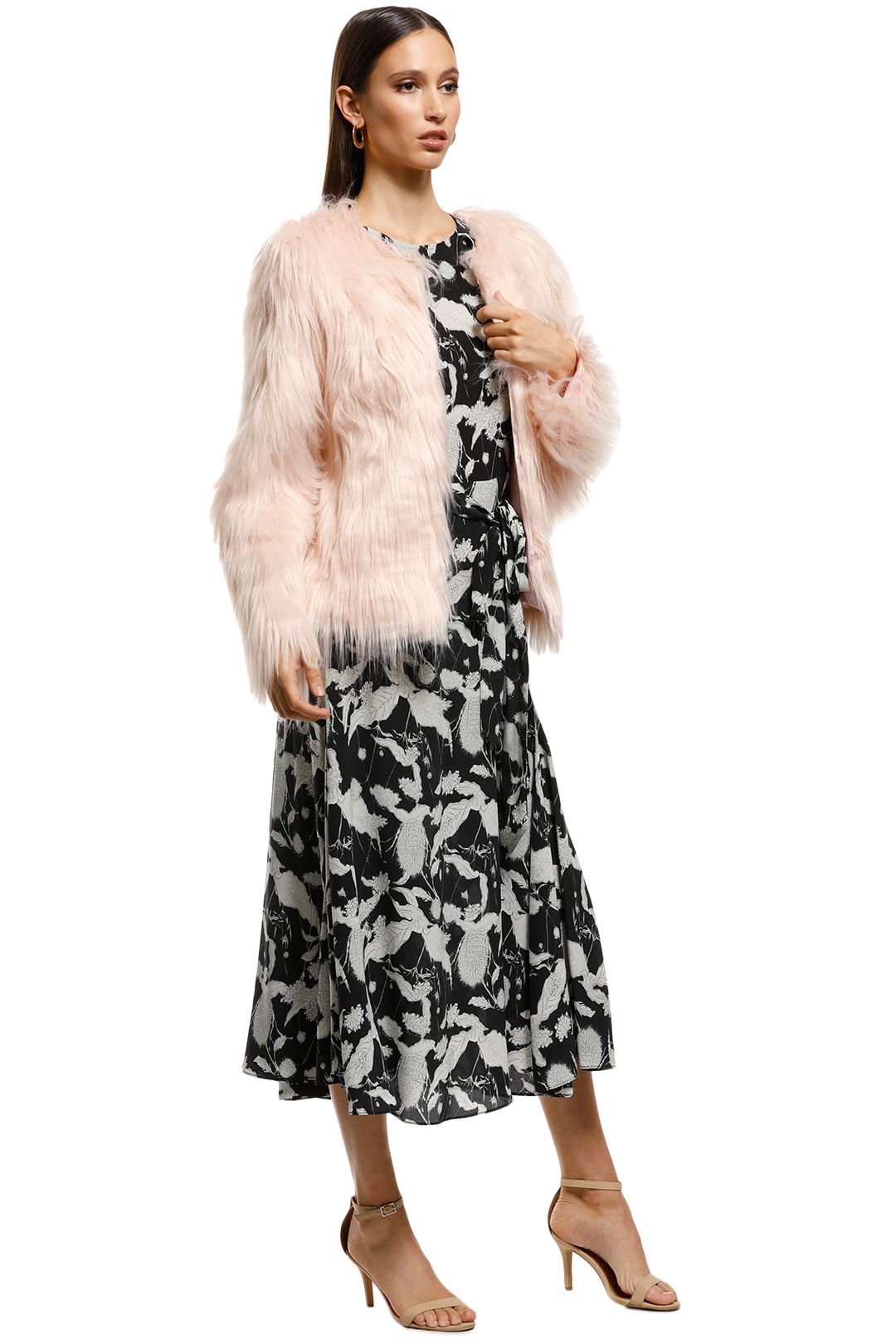 Marmont Faux Fur Jacket in Soft Pink by Everly for Hire GlamCorner