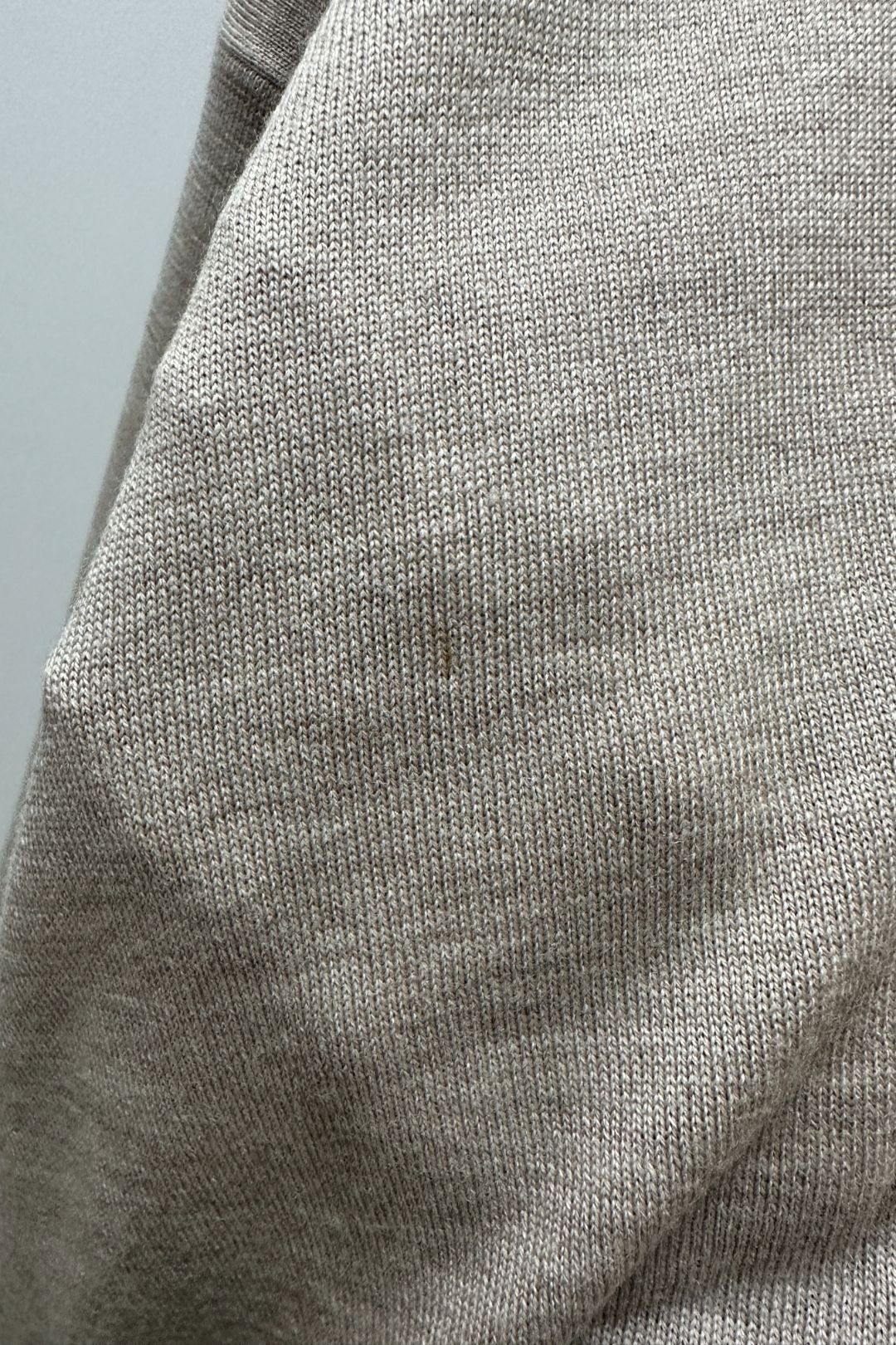Saba Extra Fine Merino Wool V-Neck Sweater in Beige