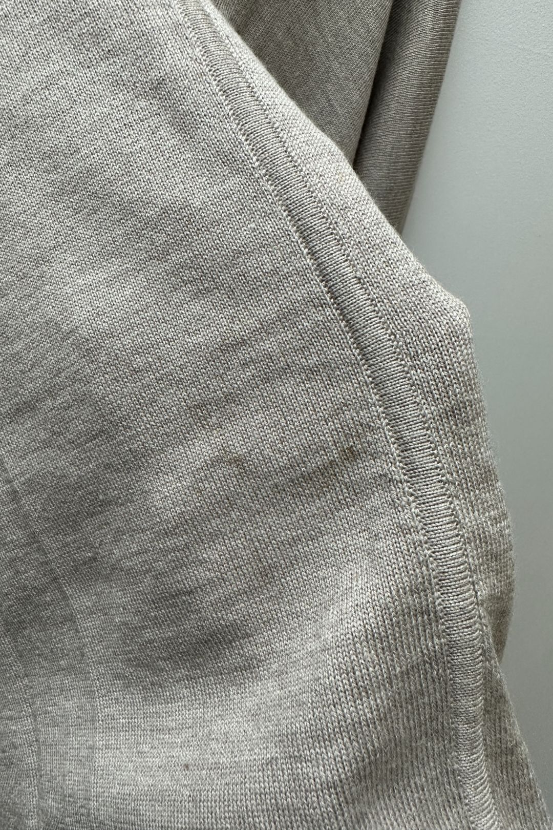 Saba Extra Fine Merino Wool V-Neck Sweater in Beige