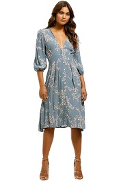 Faithfull - Chloe Midi Dress - Cornflower Blue - Front