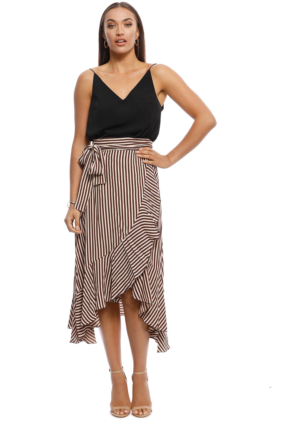 Faithfull - Tramonti Skirt - Georgia Stripe Espresso - Front
