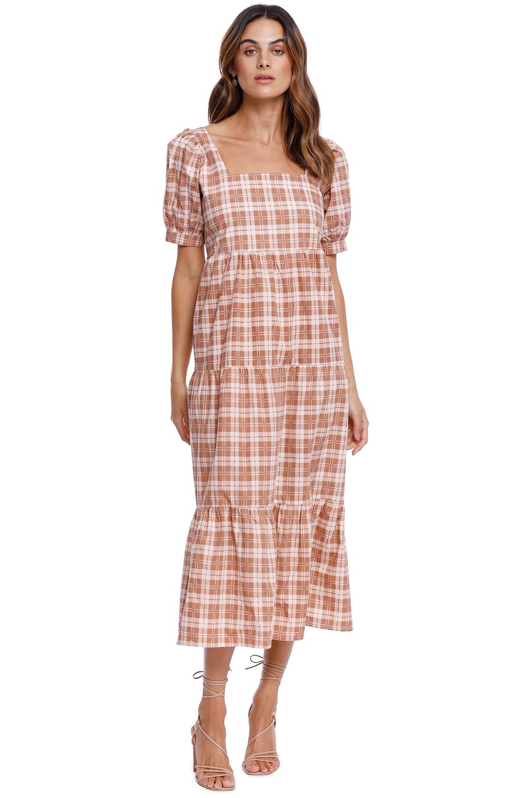 Faithfull Aylah Midi Dress Lori Check print