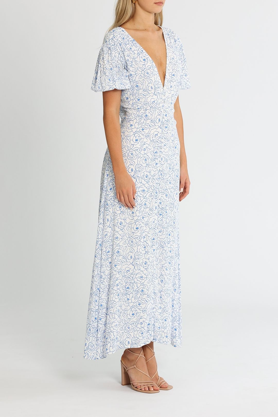 Hire Bellavista Midi Dress in Martine Floral Print Faithfull GlamCorner