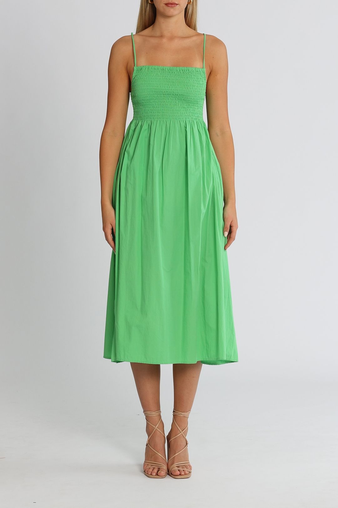Hire Bryssa Midi Dress in Green | Faithfull | GlamCorner