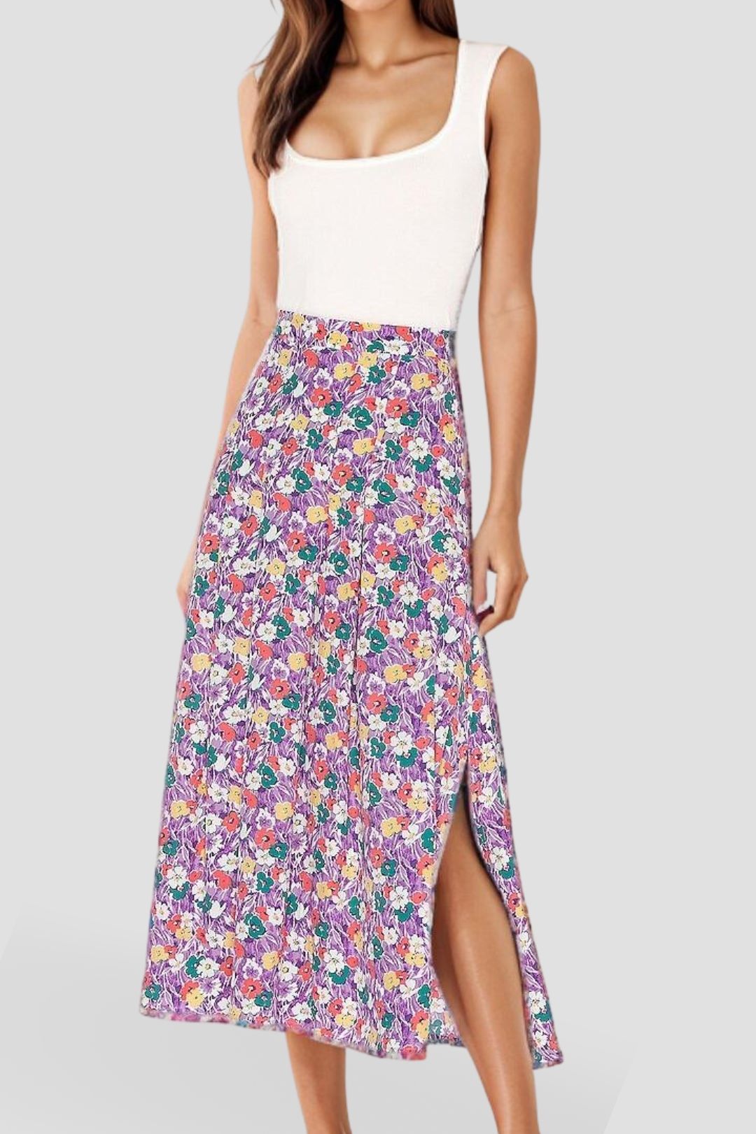 Hire Cuesta Midi Skirt in Nefeli Floral Print Faithfull GlamCorner