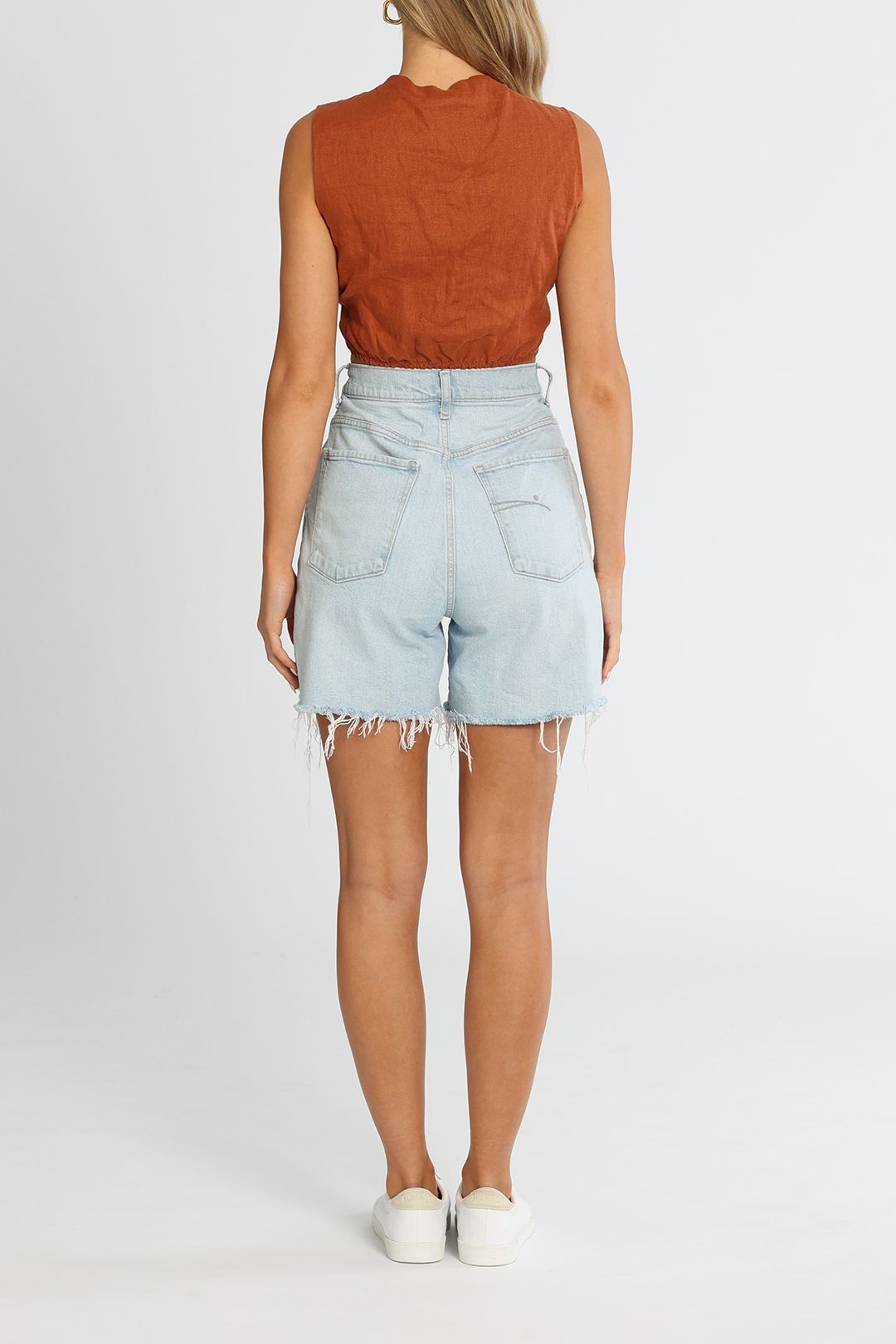 Faithfull Dalaila Tie Top Plain Spice Cropped