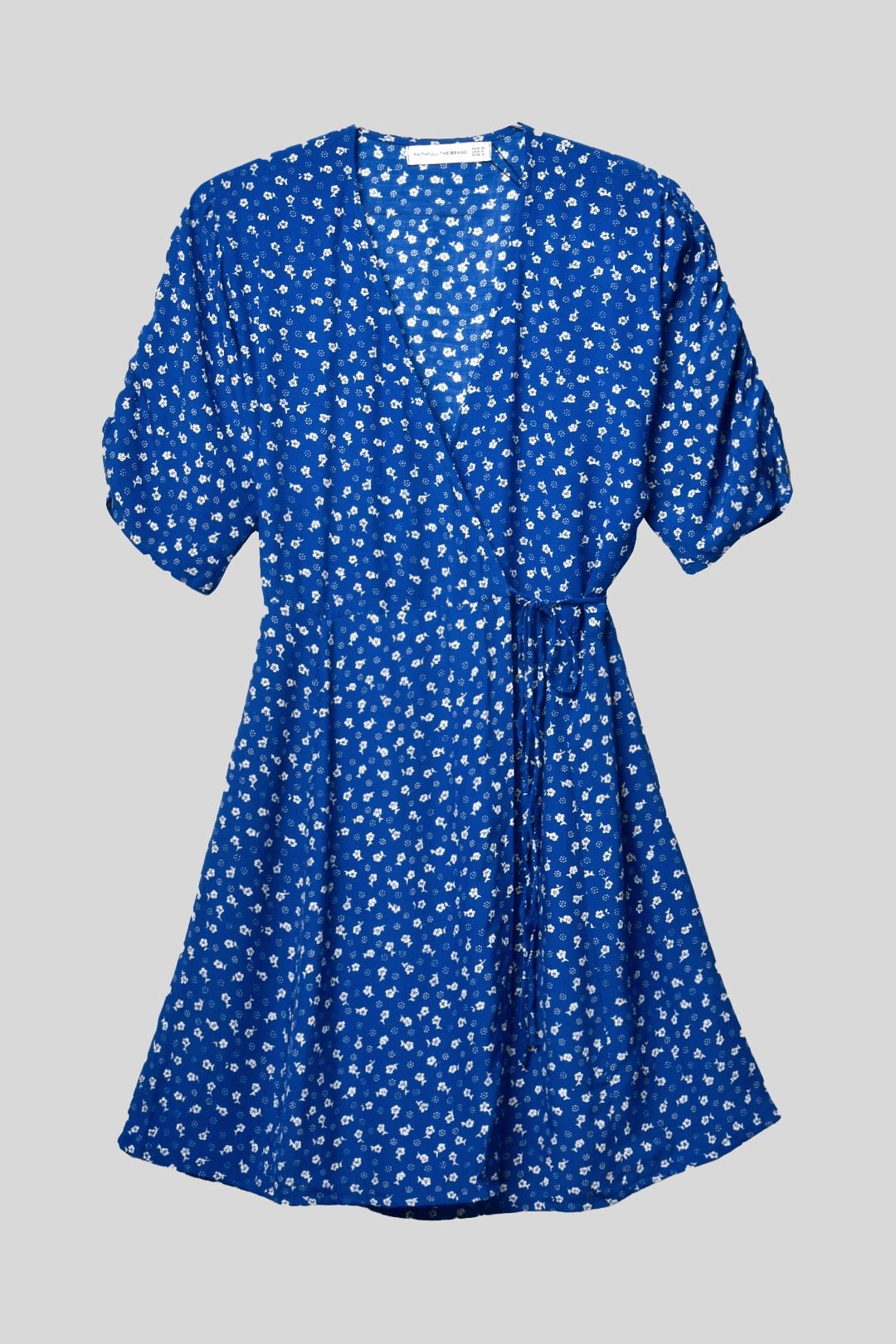 Faithfull - Floral Blue Mini Wrap Dress