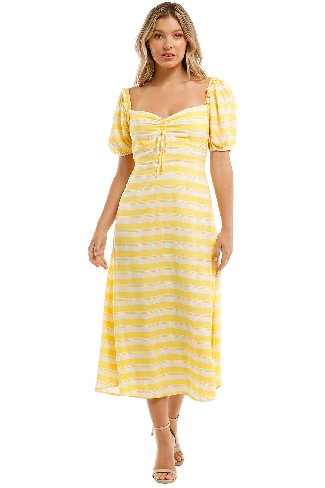 Faithfull Juniper Midi Dress Yellow Sweetheart