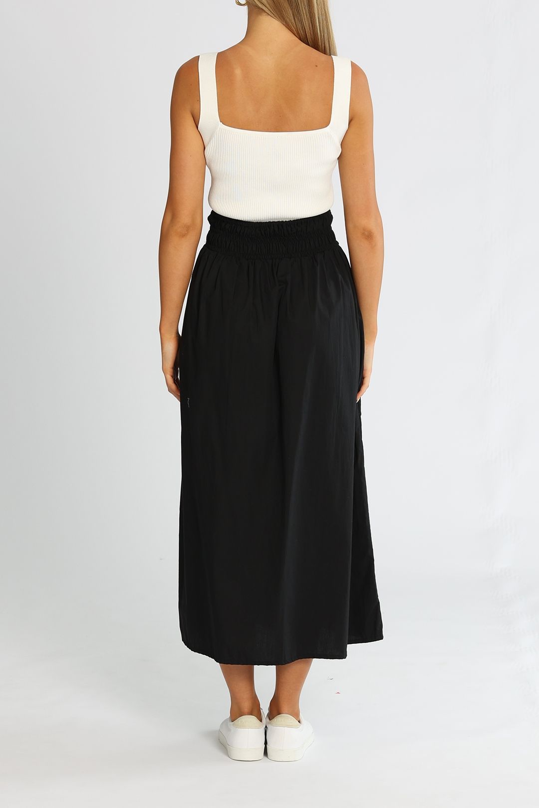 Faithfull Kiera Skirt Plain Black Midi