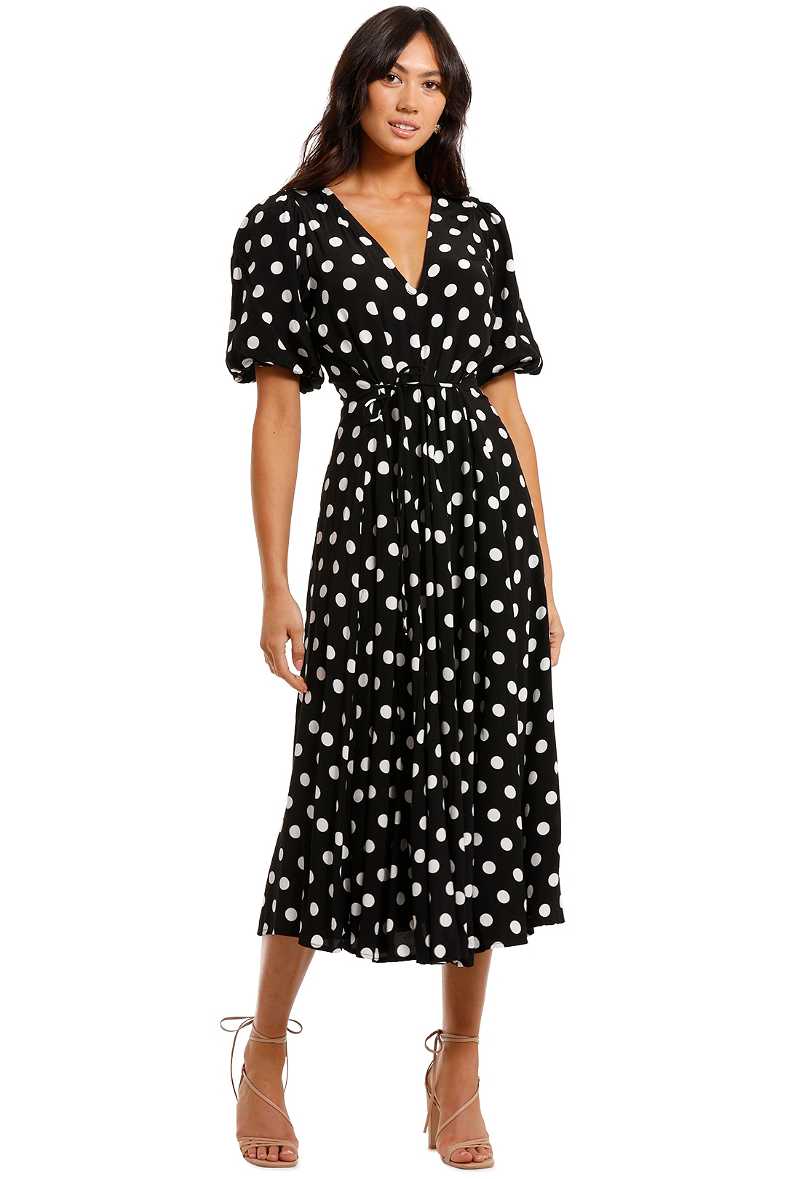 knee length dresses for ladies Faithfull | Women's Mesa Maxi Dress Polkadot Chocolate Plum