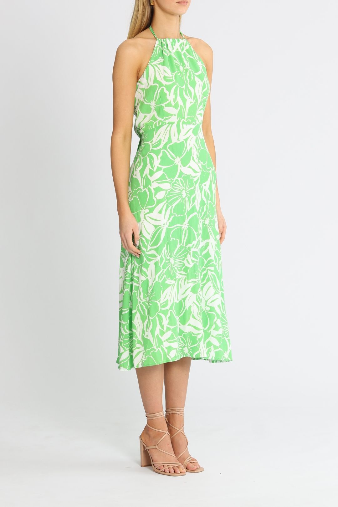 Hire Taormina Midi Dress - Green | Faithfull | GlamCorner Hire Taormina Midi Dress - Green | Faithfull | GlamCorner