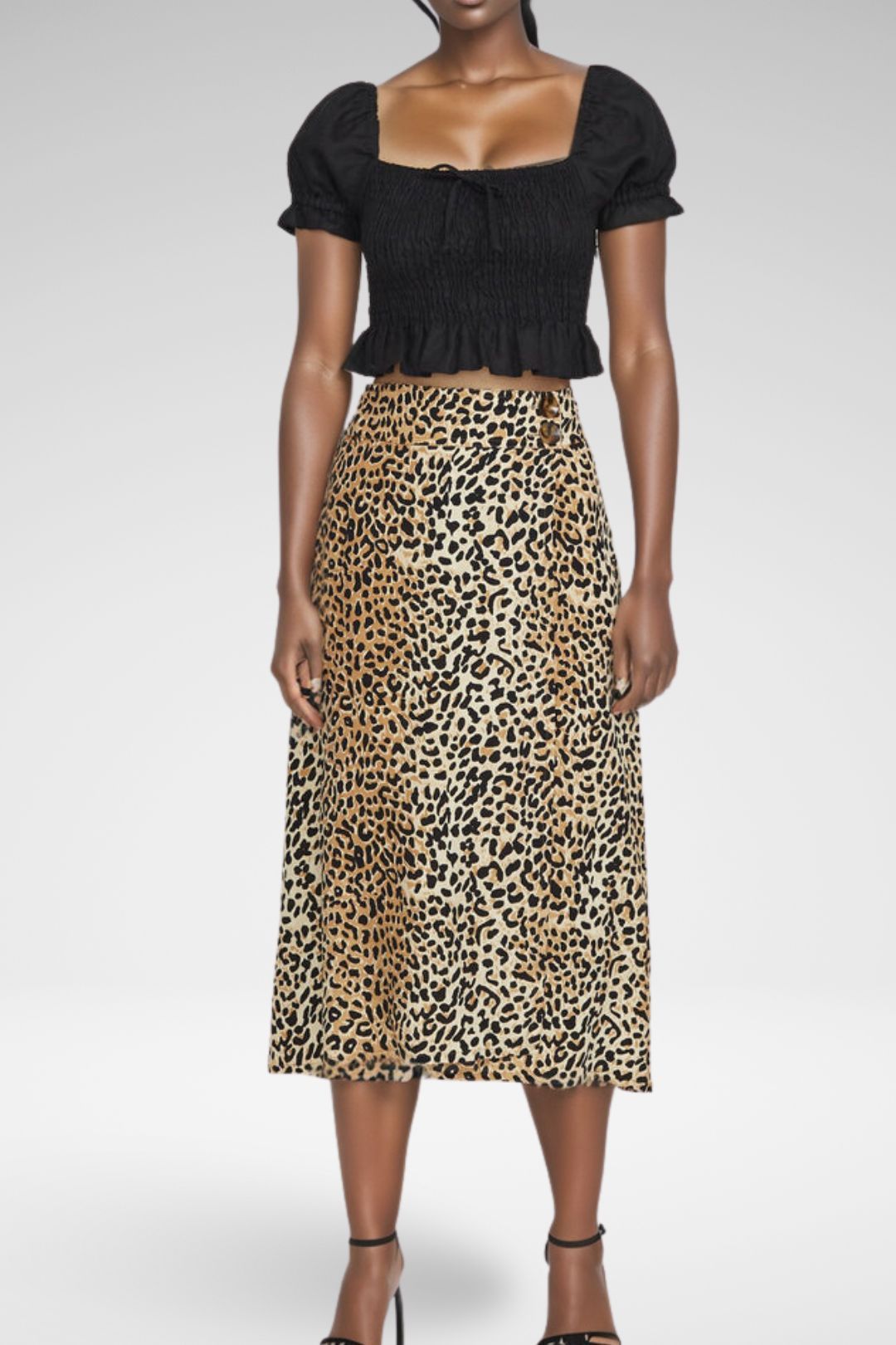 Faithfull valois leopard wrap skirt shop