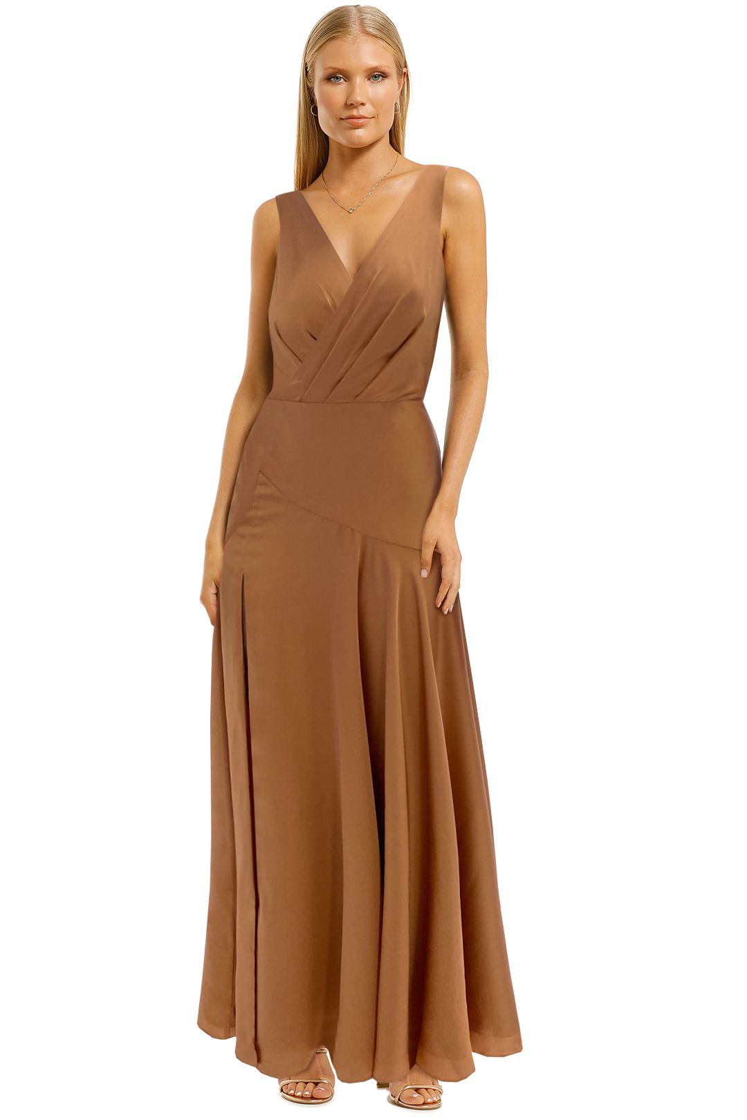 Esclala Dress in Beige Maxi Dress by Fame Partners to Buy