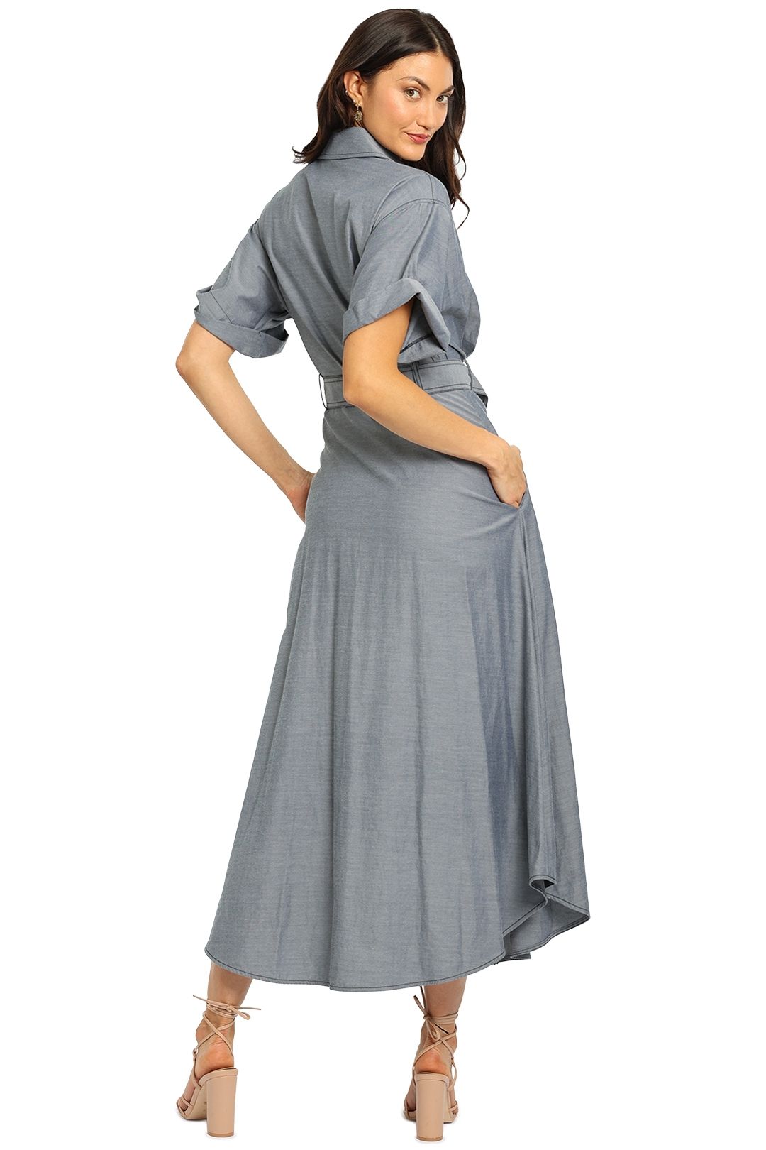 Hire Finke Midi Shirt Dress in Grey | Camilla and Marc | GlamCorner Hire Finke Midi Shirt Dress in Grey | Camilla and Marc | GlamCorner