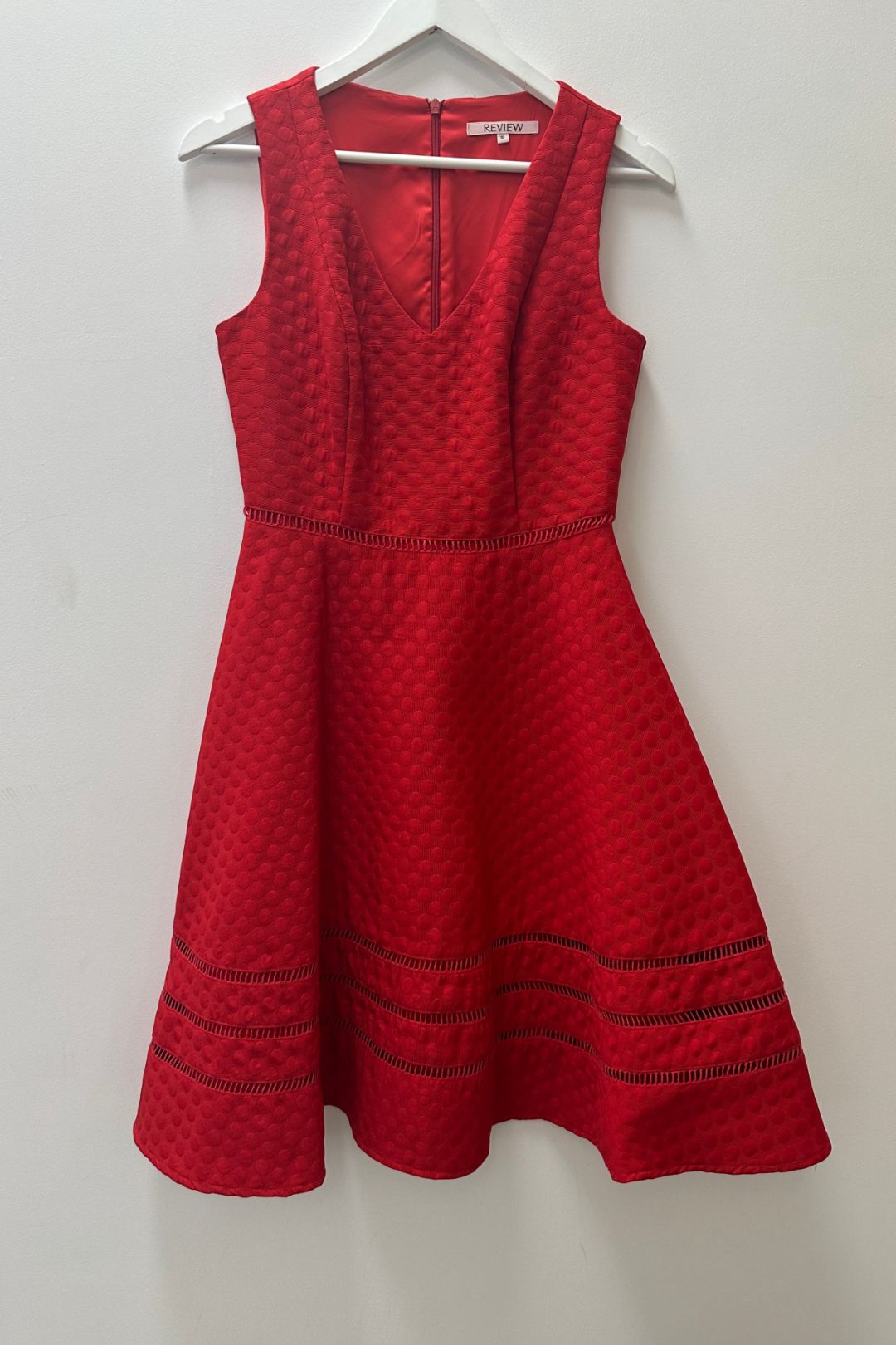 Review Fit and Flare Nadina Dress in Red