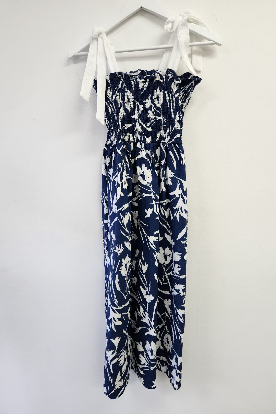 Floral Print Alma Shirred Midi Dress