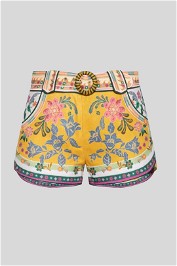 Zimmermann Floral Print Belted Shorts
