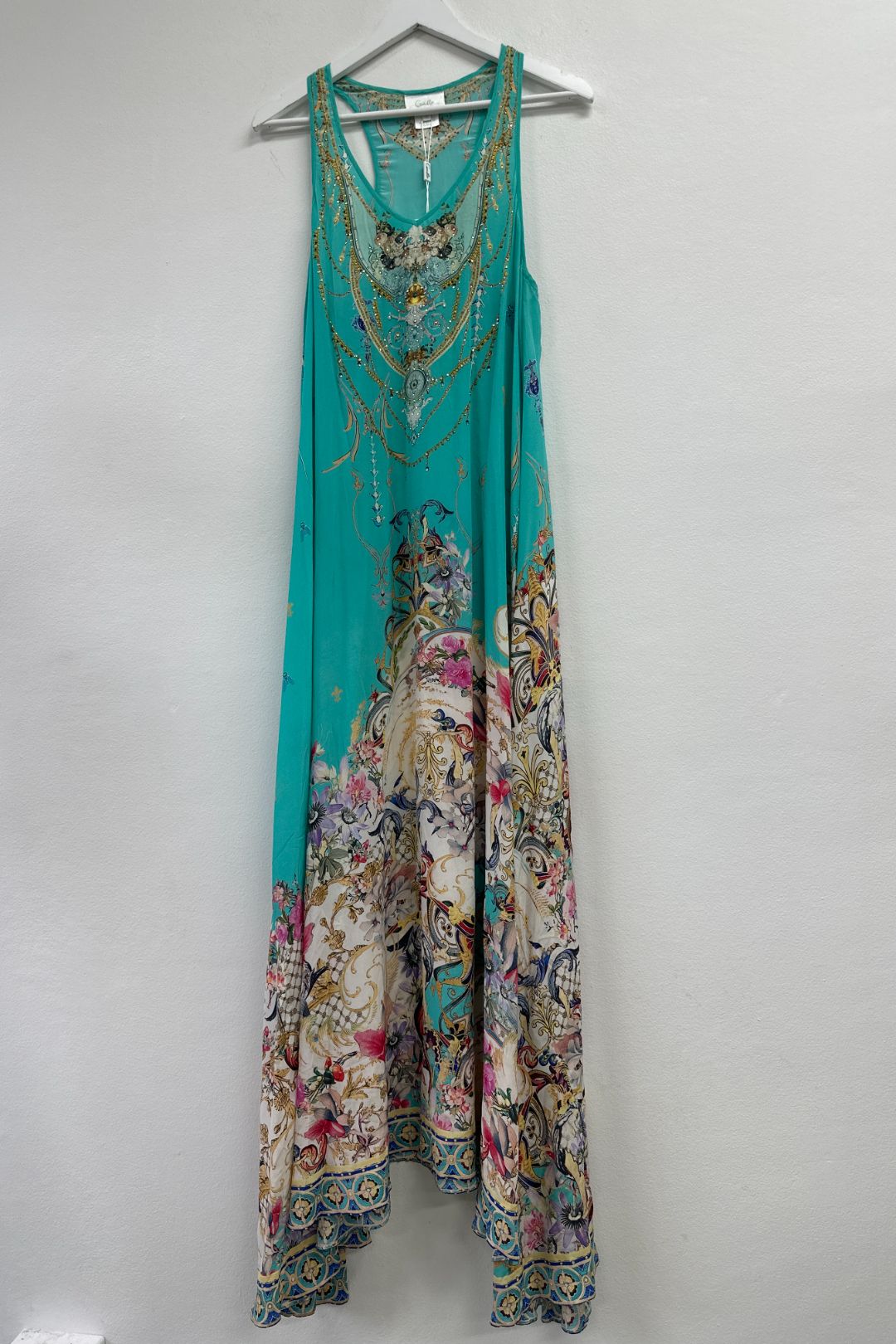 Camilla Floral Print Racerback V Neck Maxi Dress