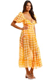 For Love and Lemons Mimosa Maxi Dress Sheer Skirt