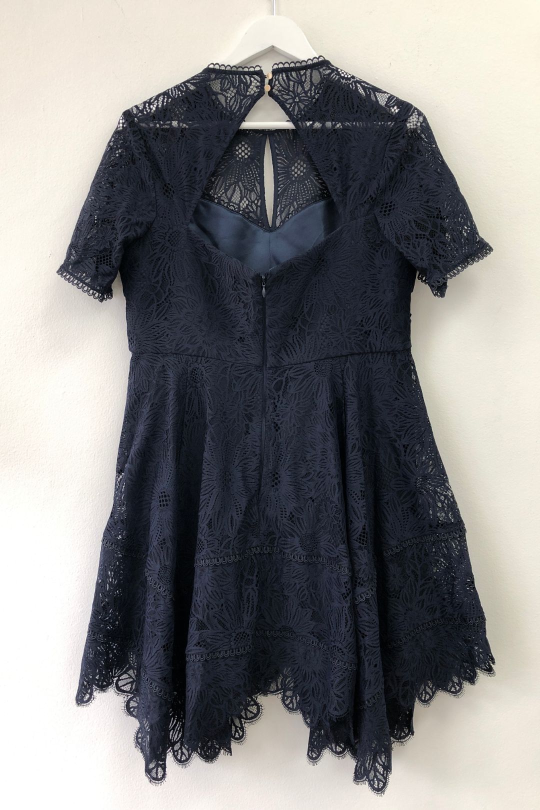 v neck black lace cocktail dress Ellie Wilde EW34606