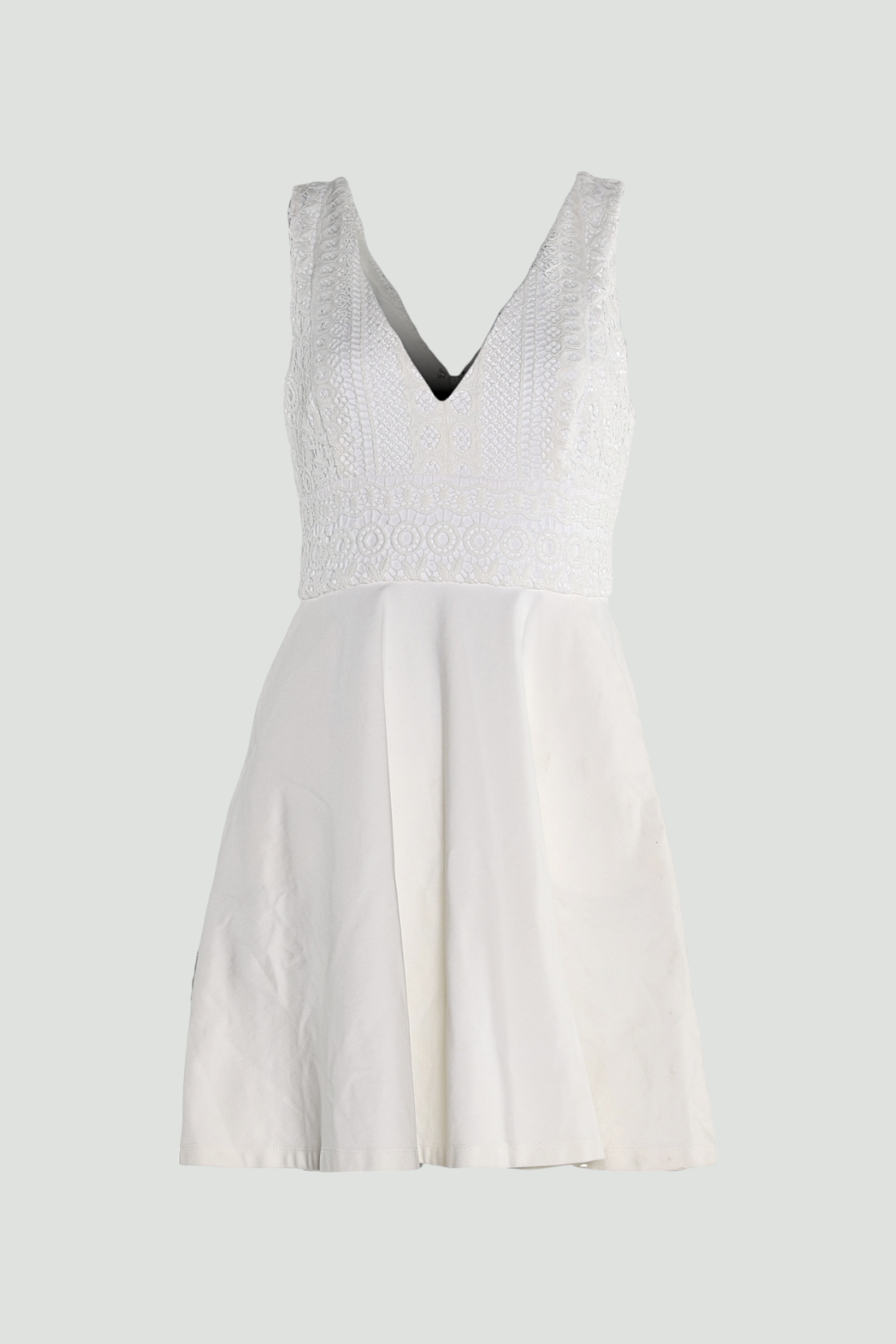 Forever New in White Crochet Lace V Neck Dress