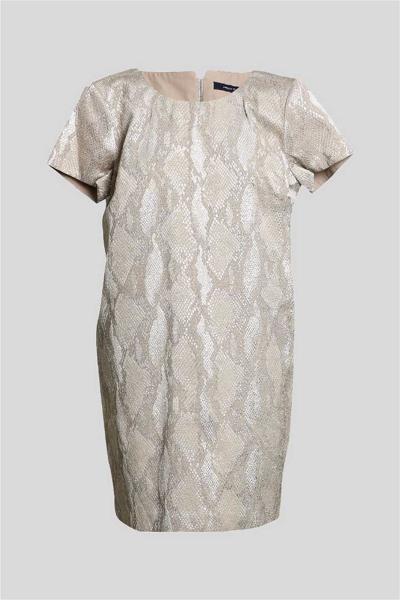 Buy Metallic Gold Shift Dress in Snake Print | French Connection |  GlamCorner