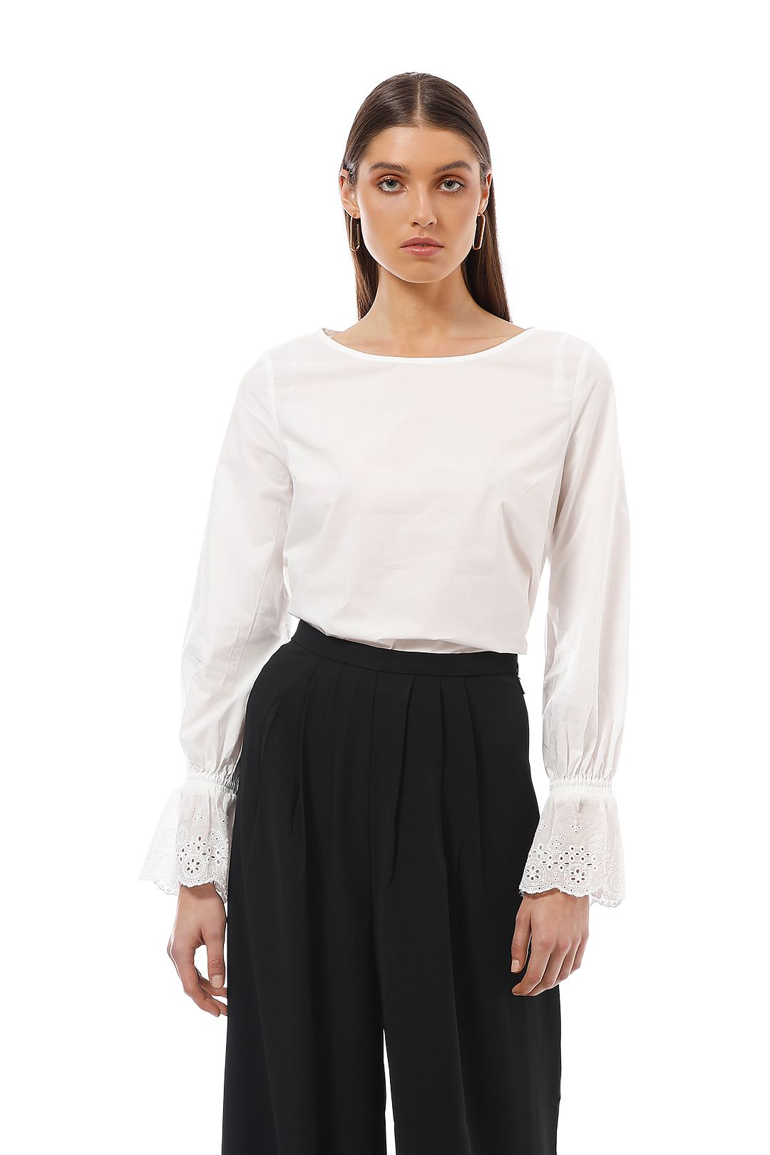 Friend of Audrey - Camille Embroidered Blouse - White - Front Crop