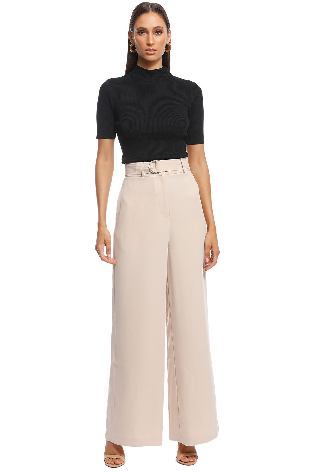 Friend of Audrey - Fillipa Basic Knit Top - Black - Front
